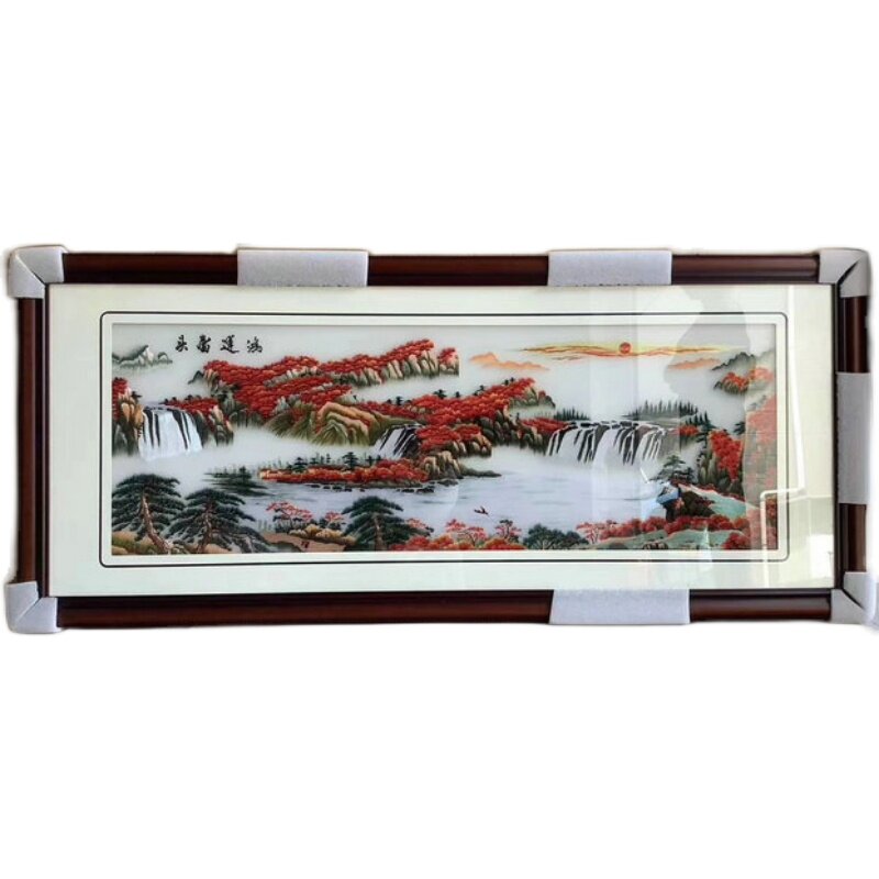 苏绣装饰画挂画手工刺绣成品鸿运