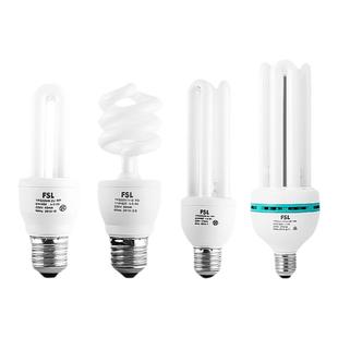 佛山照明三基色节能灯泡螺旋U型家用超亮E27螺口荧光2u型灯管5W瓦