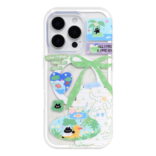 壳试验青日手札磁吸双层印花适用苹果17promax手机壳原创夏日小清新iphone16promax17pro保护套防摔16pro1516