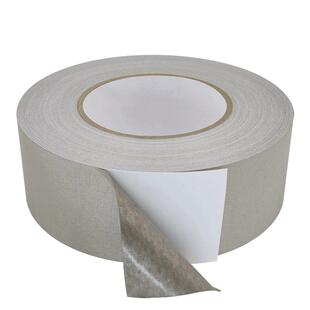 双面导电布胶带单面双面背胶强力粘不留胶抗干扰屏蔽隔离电磁波银灰色平纹胶布手套触屏遥控器按键修复20米