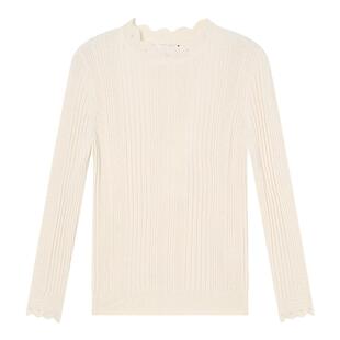 RBIGX瑞比克童装冬季新款潮流毛衫设计感坑条珍珠女童羊毛针织衫