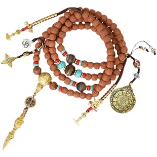 108颗小金刚文玩手串 藏式天然菩提子佛珠手链男女项链盘玩修行