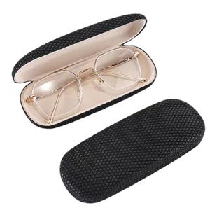 学生近视镜眼镜盒平光镜收纳盒网格布盒老花镜铁盒抗压便携墨镜盒