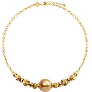 南珠宫时尚款  S925银南洋金珠手链手串可调节长度  C-S029SN-J