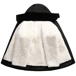 秋冬季中老年皮毛一体外套老东北风羊皮袄男羊毛棉袄加厚棉服大衣