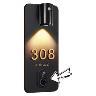 门牌号高级感轻奢创意家用无线免插电带门铃家庭入户一体装饰高端大气酒店别墅民宿包厢包间号码牌提示贴定制