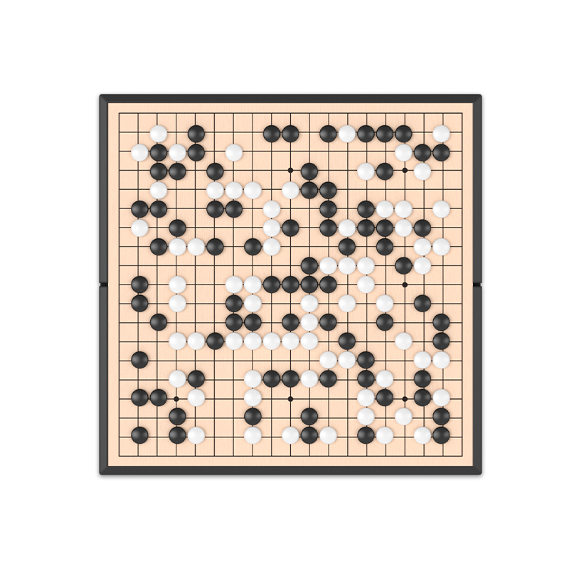 磁性五子棋围棋子儿童初学套装小学生带磁性19路标准磁石折叠棋盘