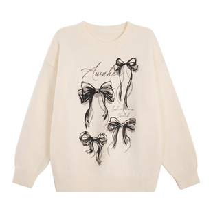 UNIFREE黑色毛衣慵懒高级感冬装毛茸茸宽松加厚针织衫上衣