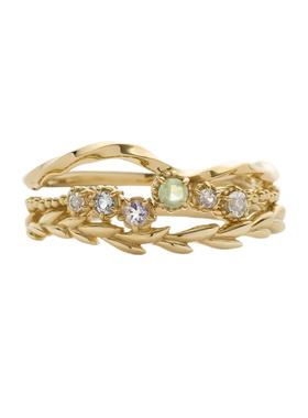 凰谨珠宝橄榄枝天然月光石戒指