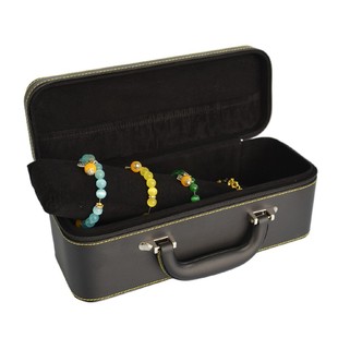 高档珠宝文玩手串手链龙凤镯佛饰品皮革拉链便携收纳展示盒手提箱