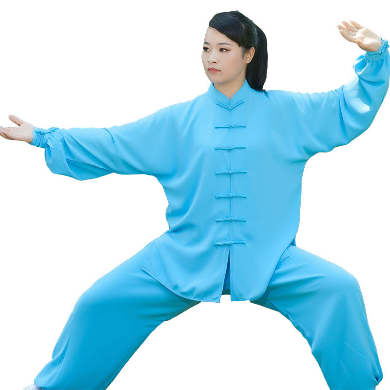 宏情太极服女长袖棉加丝春秋太极拳服装男中国风练功武术服比赛服