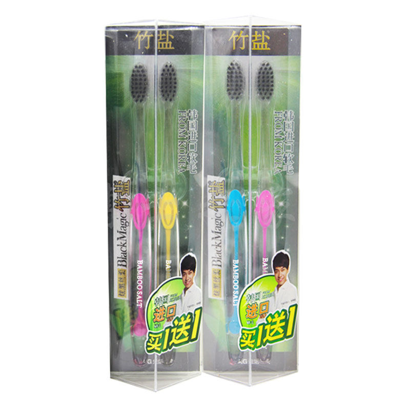 LG竹盐软毛炫黑丝柔牙刷6支小头丝竹炭备长炭牙酸敏感减黄异味臭