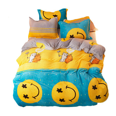 柔软ins少女粉色单面法兰绒被套