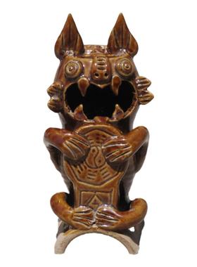 瓦猫摆件云南非遗手工土陶