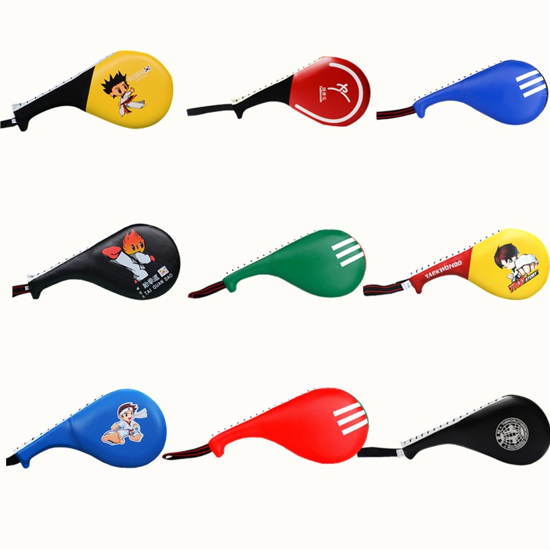 儿童跆拳道脚靶训练靶成人靶响踢脚靶靶靶靶双叶手道把鸡腿脚板靶