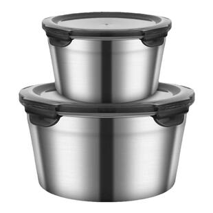 抗菌316不锈钢食品级密封保鲜盒饭盒便当盒家用商用带盖碗冷冻盒