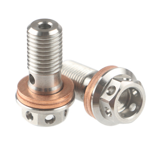 刹车泵油管钢喉不锈钢304镂空外六角细牙碟刹制动卡钳油嘴螺丝m10