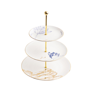 RoyalDutch皇家荷兰郁金香骨瓷点心架欧式三层甜品盘下午茶具家用