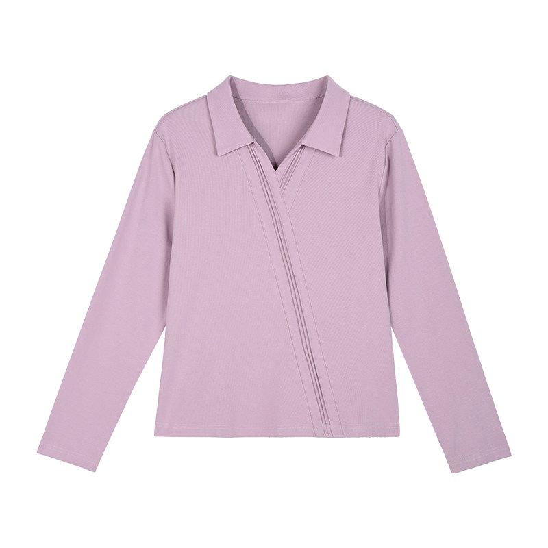 翻领长袖t恤女秋季单穿可内搭