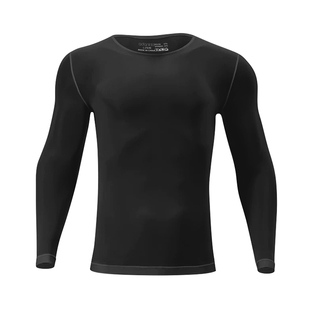 男士内衣性感超薄长袖透明上衣网纱透气运动健身高弹锁温保暖潮流