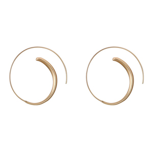 欧美哑光磨砂质感耳环女金色简约气质设计耳圈通勤百搭夸张耳饰品