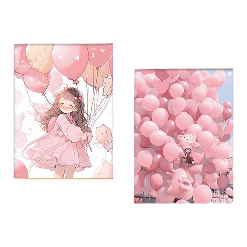 卡通漫画人物儿童房装饰画女孩房间床头背景墙挂画粉色墙面壁画