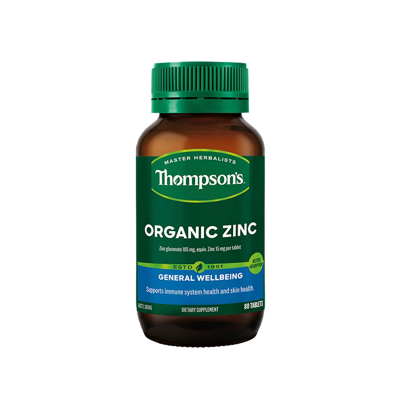 Thompsons汤普森有机锌片补锌80粒