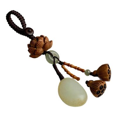 精致天然和田玉手机挂坠钥匙扣