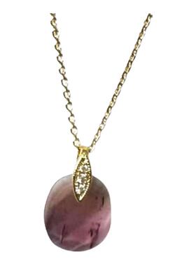 VIC & MAX  18K镀金镶碧玺吊坠项链 银泰百货