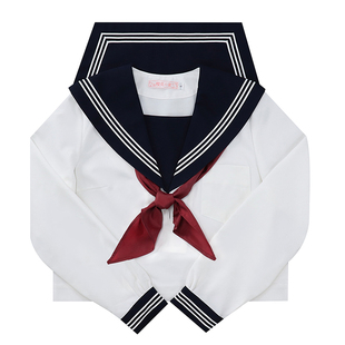 樱花家族jk制服【白身绀领白三本】基础款水手中间冬服长袖套装女