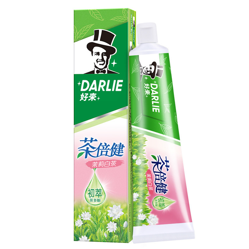 好来茶倍健茉莉白茶牙膏防蛀清新