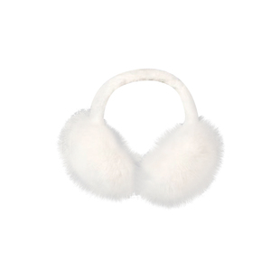 仿狐狸毛白色耳包女冬季加大号防风耳罩可折叠毛绒耳暖防冻耳捂子