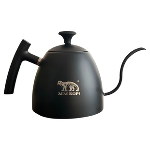 阿莱曼不锈钢风尚壶天鹅颈细长嘴手冲咖啡壶带温度计大容量泡茶壶