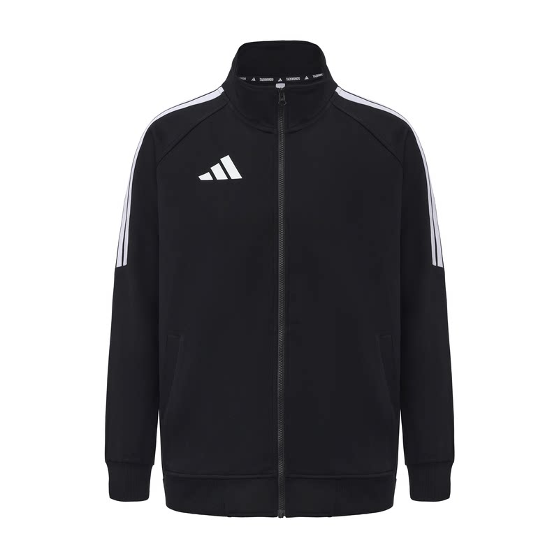 Adidas阿迪达斯2026秋季黑金夹克休闲运动经典三条杠春秋立领外套