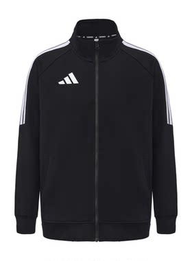 Adidas阿迪达斯2026秋季黑金夹克休闲运动经典三条杠春秋立领外套