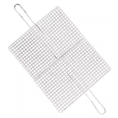 户外烧烤网烤鱼夹网夹子烧烤全套蔬菜网烤菜夹烧烤店烤炉长柄工具