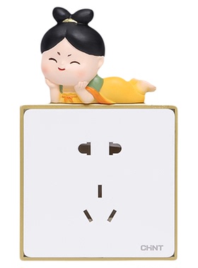 古风唐仕女开关贴墙贴边框立体