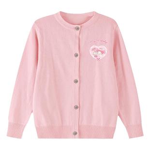 班吉鹿女童薄款毛衣外套秋季新款洋气可爱库洛米中大童装针织开衫