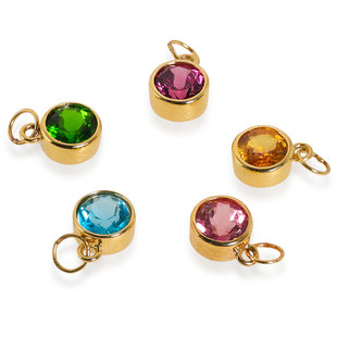 若华珠宝鸢尾 彩色蓝宝石吊坠18K金彩宝挂坠多宝碧玺手链挂扣定制