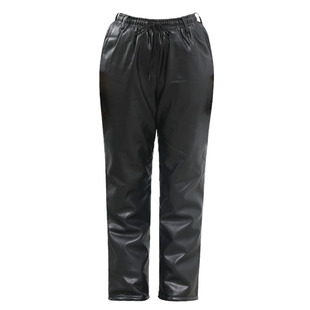 皮裤宽松大码女中老年高腰骑行防风加绒加厚防水皮棉裤男干活工作