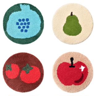 霜山防滑簇绒椅垫家用办公室防凉屁股垫可爱圆形学生加厚毛绒坐垫