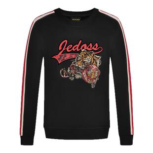 JEDOSS/爵迪斯男装秋冬专柜新款老虎刺绣圆领套头长袖卫衣358