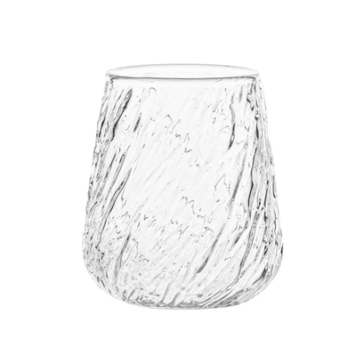 创意ins玻璃咖啡杯手工螺旋纹理