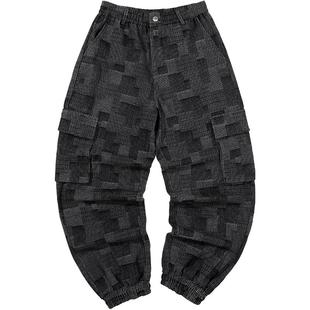 GENANX闪电潮牌新款牛仔裤秋冬季男款阔腿宽松直筒垂感痞帅风裤子