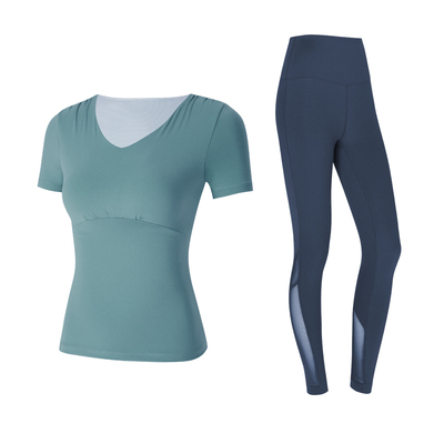 晨跑步短袖速干含胸垫运动套装