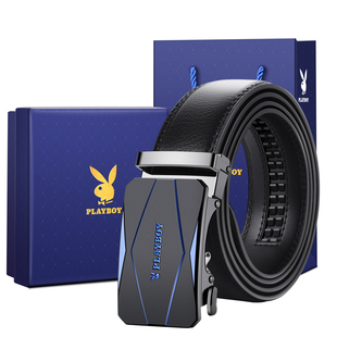 花花公子皮带男士真皮腰带礼盒自动扣牛皮七夕礼物送老公裤带正品