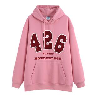 【F426官方店】国潮牌情侣嘻哈宽松五色双层呢料大LOGO贴布绣卫衣