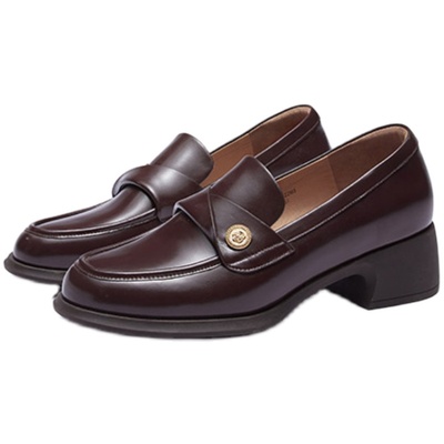 色非黑色通勤小皮鞋乐福鞋