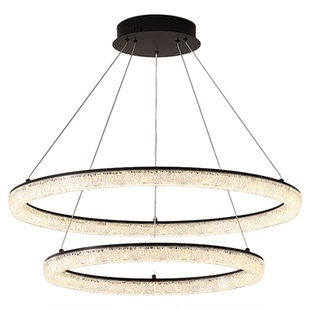 意式轻奢圈圈吊灯客厅饭厅卧室圆环吊灯简约楼梯吊灯理发店前台灯