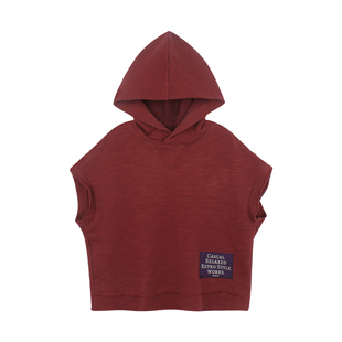 大耳象女童小标连帽卫衣马甲2026春季新款宝儿纯棉休闲背心上衣潮